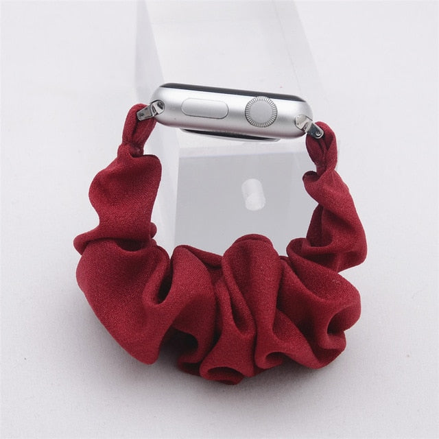 Scrunchie Elastic Watch Straps Watchband for Apple Watch Band Series 7 6 5 4 38mm 40mm 42mm 44mm for iwatch 45/41mm Bracelet