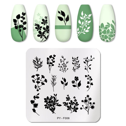 PICT YOU Rose Flower Nail Stamping Plates  Line Pictures Nail Art Plate Stamp Template Marble Leaves Image Printing Plates Tools