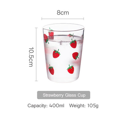 Kawaii Strawberry Glass Cold Water Pot Large Capacity Juice Fruit Teapot Heat Resistant Glass Kettle For Boiling Water Cute Cups