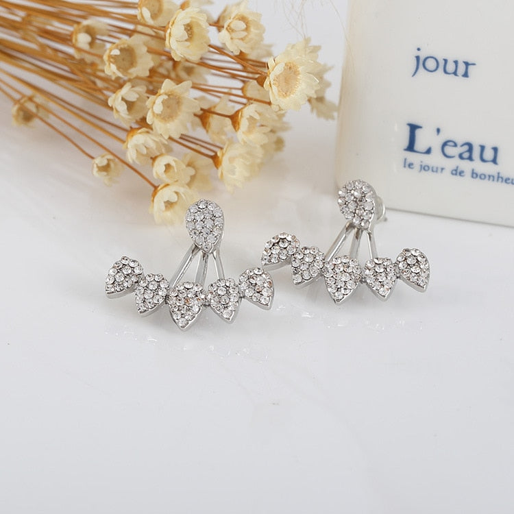 New Crystal Flower Drop Earrings for Women Fashion Jewelry Rhinestones Earrings Gift for Party Best Friend