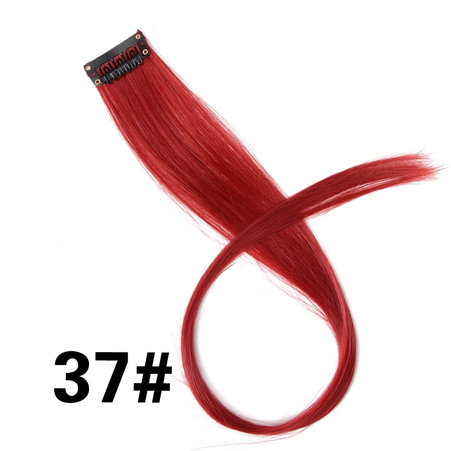 Alileader Clip On Hair Extension 57Color Ombre Straight Hair Extension Clip In Hairpieces High Temperature Faber Hair Pieces