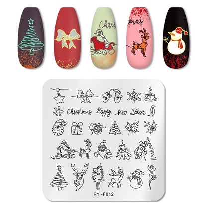 PICT YOU Rose Flower Nail Stamping Plates  Line Pictures Nail Art Plate Stamp Template Marble Leaves Image Printing Plates Tools