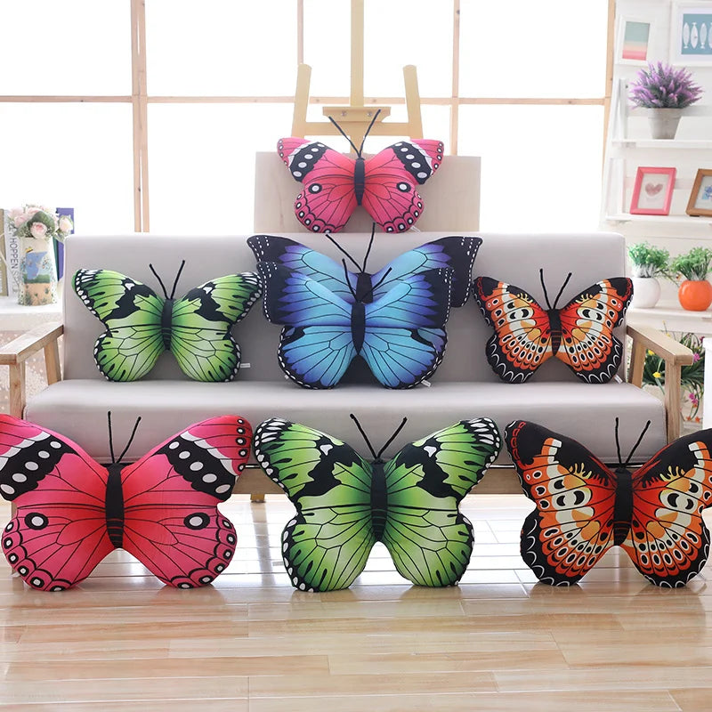 Colorful Butterfly Plush Pillow Stuffed Lifelike Butterfly Throw Pillow Cushion Home Sofa Decoration Cushion