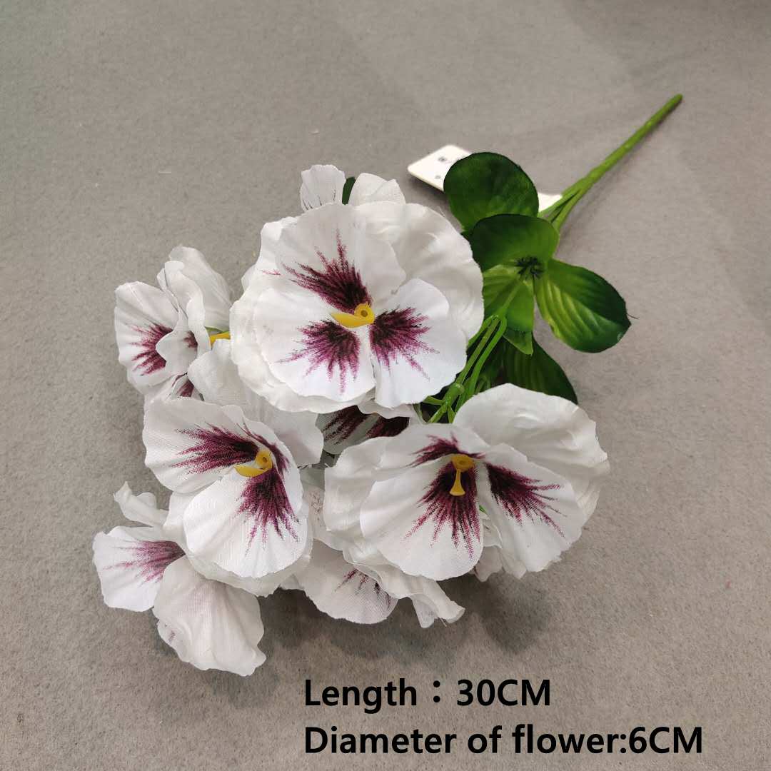Artificial Pansy Flowers artificial flowers 10 Inch Silk Fake Butterfly Orchid Flower Home office Wedding Decoration
