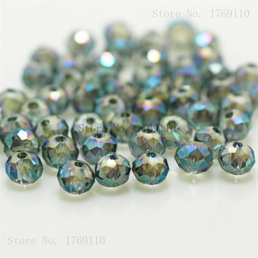 Isywaka Pink Multicolor 4*6mm 50pcs  Rondelle Austria faceted Crystal Glass Beads Loose Spacer Round Beads for Jewelry Making