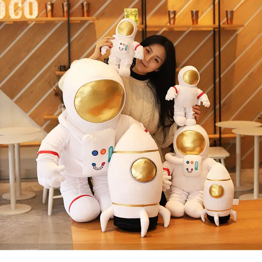 Space Series Plush Toys Astronaut Spaceman Rocket Spacecraft Stuffed Plush Doll Sofa Pillow Boys Kids Birthday Gifts