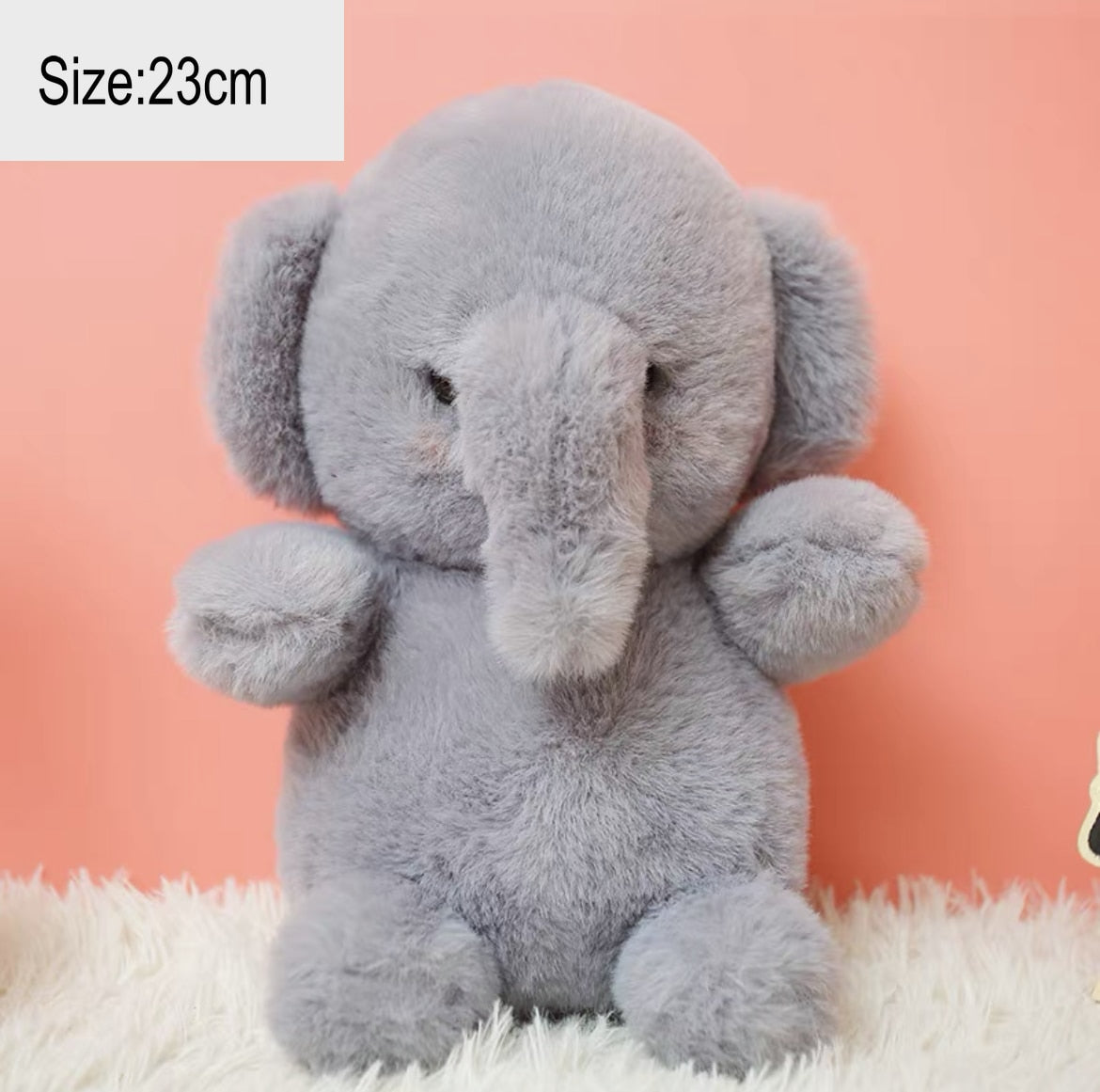 Fluffy Hair Super Soft Elephant Lamb Cuddly Plushies Doll Stuffed Animals Long Plush Bib Brown Bear Chick Baby Appease Doll toys