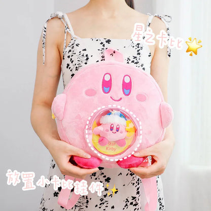 Kawaii Kirby Star Game Peripheral Series Kirby Plush Backpack Pink Backpack Children's Small School Bag Boy Girl Gift