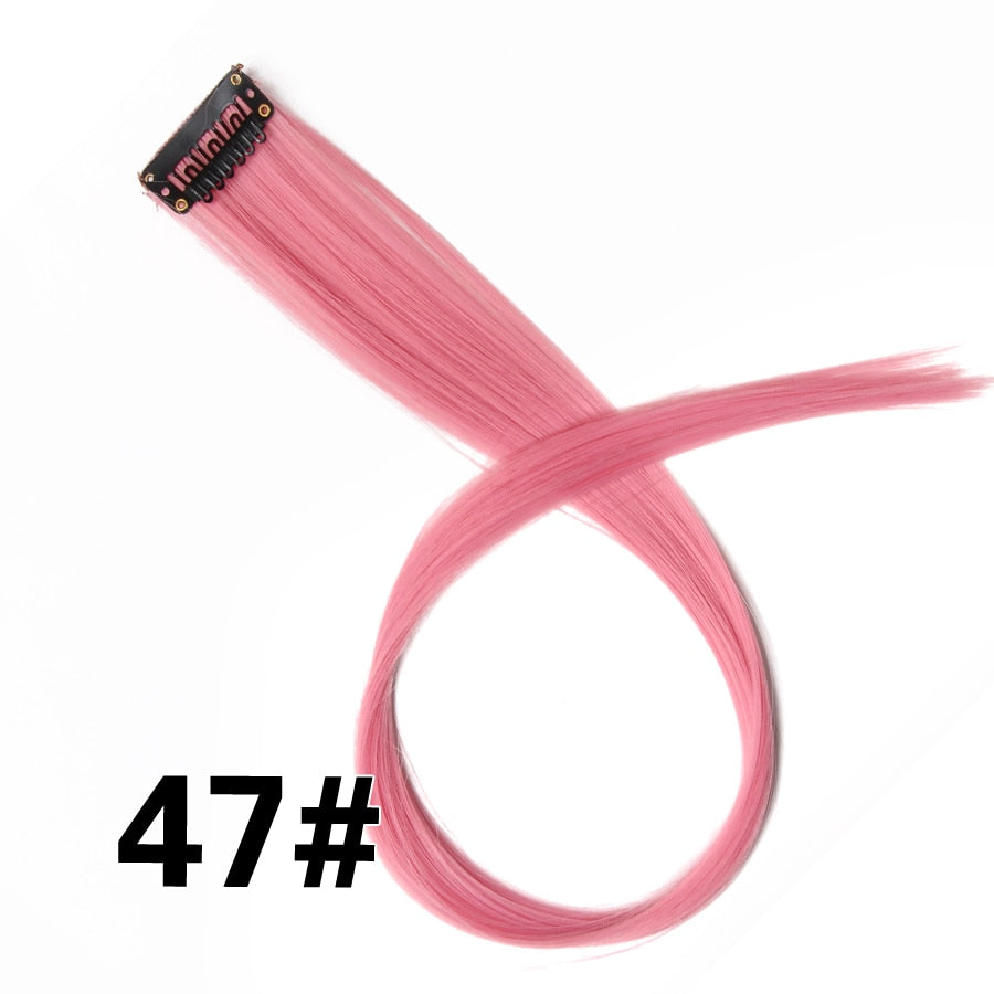 Alileader Clip On Hair Extension 57Color Ombre Straight Hair Extension Clip In Hairpieces High Temperature Faber Hair Pieces