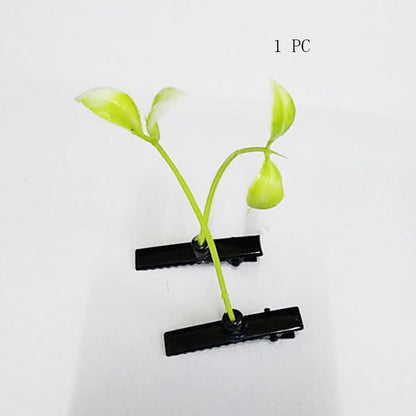 1PC Funny Show Bean Sprout Bobby Hairpin Flower Plant Hair Clips For Kids Girls Women Hair Styling Tool