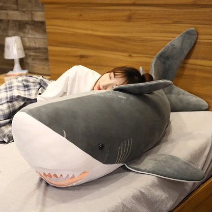 GIANT Shark Plushy Big Soft Toy Plush Realistic Shark Stuffed Animals Plushie Huge Cute Pillow Cushion Gift For Children