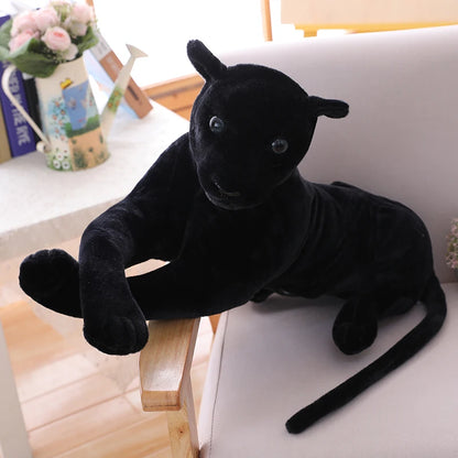 30-120cm Giant Black Leopard Panther Plush Toys Soft Stuffed Animal Pillow Animal Doll Yellow White Tiger Toys For Children