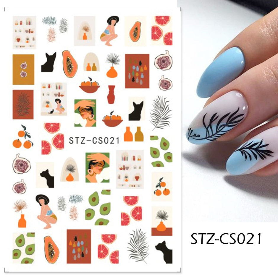 3D Valentine Sticker for Nails Cute Cartoon Lover Sliders for Nail Gang Girl DIY Design Decals Manicure Nail Art Decor GLF106