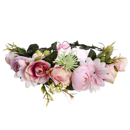 Molans Spring Bohemian Flower Crowns Beach Hawaii Floral Garland Romantic Faux Rose Wedding Wreaths New Flower Headband