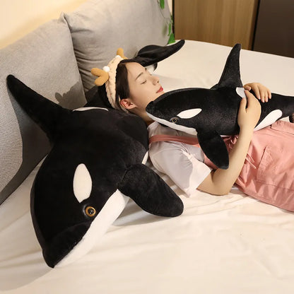 GIANT Orca Plush Toy 50/75CM Big Jumbo Killer Whale Stuffed Animal Large Fish Plushies Black White Soft Doll Sleeping Pillow Hug Kids Girls Gift