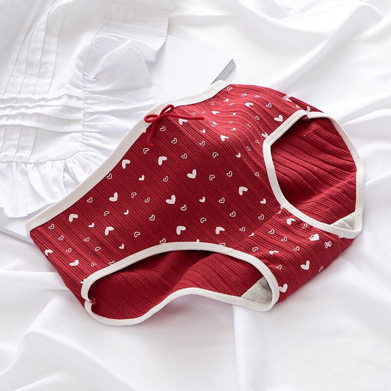 Giczi Cartoon Cotton Women's Panties Sweet Breathable Underwear Lovely Strawberry Briefs Girls Underpants Skin-Friendly Lingerie