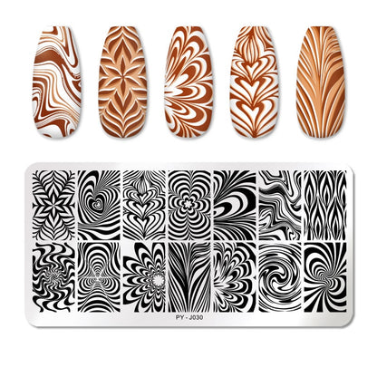 PICT YOU Rose Flower Nail Stamping Plates  Line Pictures Nail Art Plate Stamp Template Marble Leaves Image Printing Plates Tools