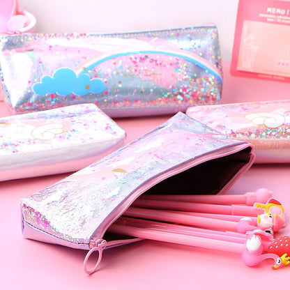 Cute Unicorn Pencil Case Kawaii Shining PU Pencilcase School Pen Case Supplies Pencil Bag School Box Pencils Pouch Stationery