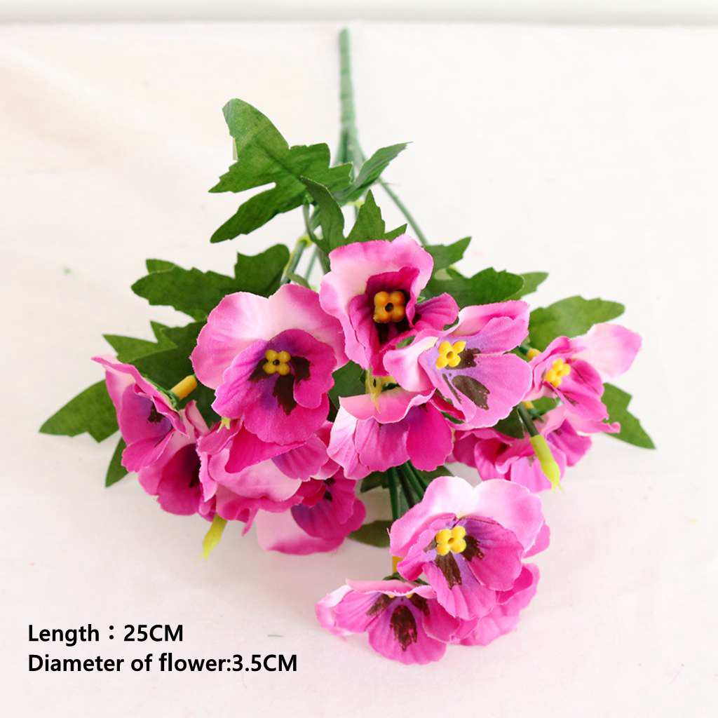 Artificial Pansy Flowers artificial flowers 10 Inch Silk Fake Butterfly Orchid Flower Home office Wedding Decoration