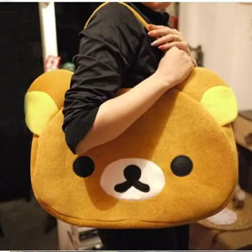 Anime San-X Rilakkuma Cute Big Bag Handbag Shoulder Bag plush relax brown bear