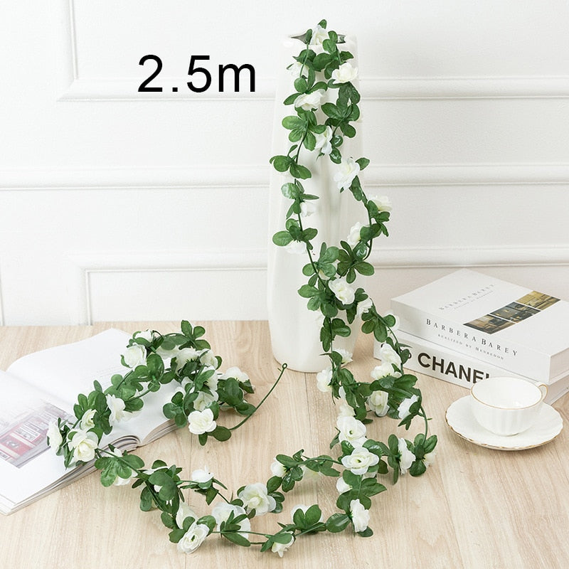 90cm Artificial Vine Plants Hanging Ivy Green Leaves Garland Radish Seaweed Grape Fake Flowers Home Garden Wall Party Decoration