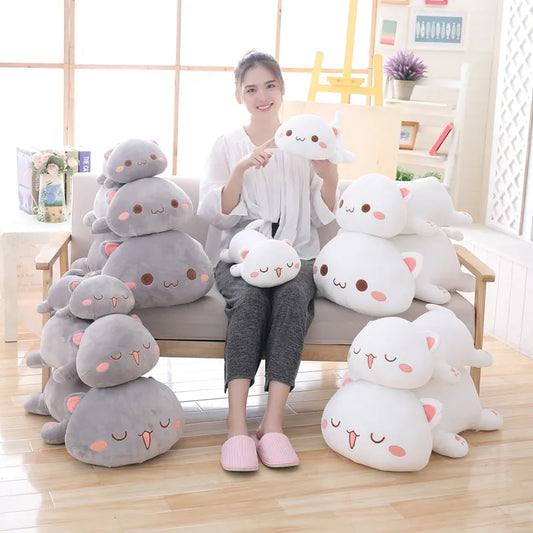 New Arrive 30/50/65cm Soft Cat Plush Toys Big Hugging Pillow Cute Raccoon Dolls Stuffed Animal For Boys Girls Gift