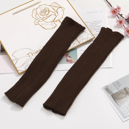 Japanese Lolita White Black Leggings Leg Warmers Women Girls Kawaii Knitted Socks Boot Cuffs Warm Foot Cover