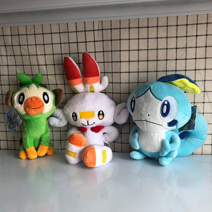 Scorbunny Plush Toys Pokemon Stuffed Animals Sobble Plushies Grookey Raboot Yamper Sirfetch'd Zacian Zamazenta Collection Kids Gift