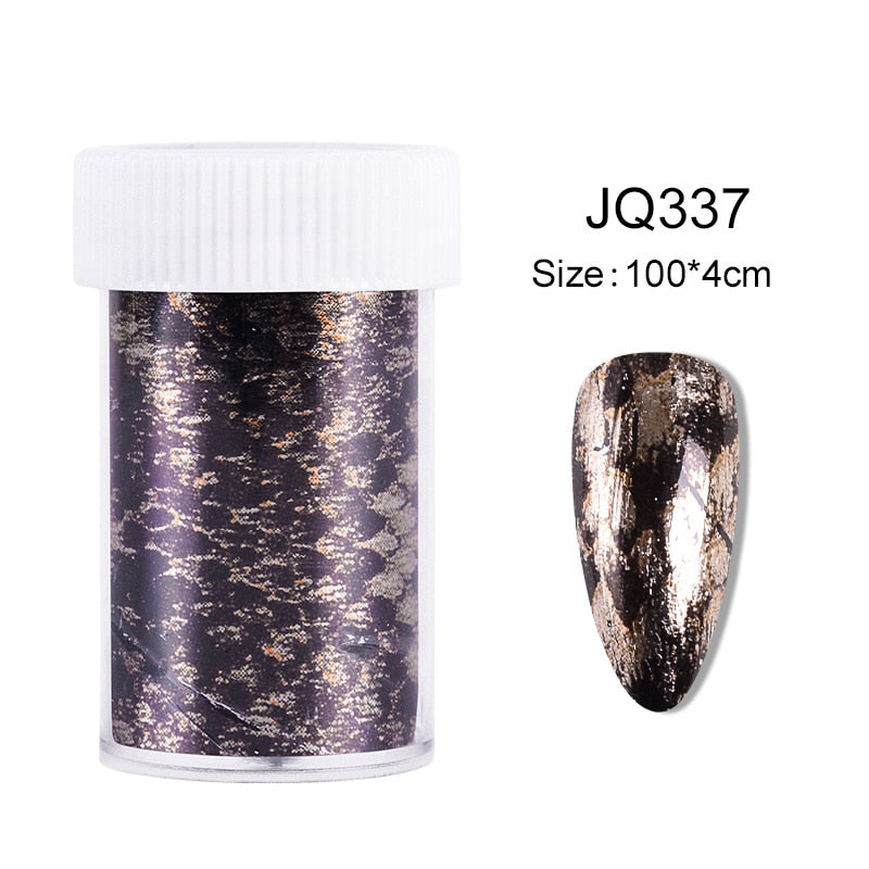 4*100cm/Roll Holographic Nail Foil Flame Dandelion Panda Bamboo Holo Nail Art Transfer Sticker Water Slide Nail Art Decals