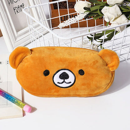 1Pcs Kawaii Cartoon Pencil Case Plush Cute Handle Pencilcase School Supplies Pencil Bag for Boy Girl Stationery Pouch