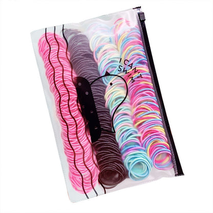 100/500pcs/Bag Girls Cute Colorful Basic Elastic Hair Bands Ponytail Holder Children Scrunchie Rubber Band Kids Hair Accessories