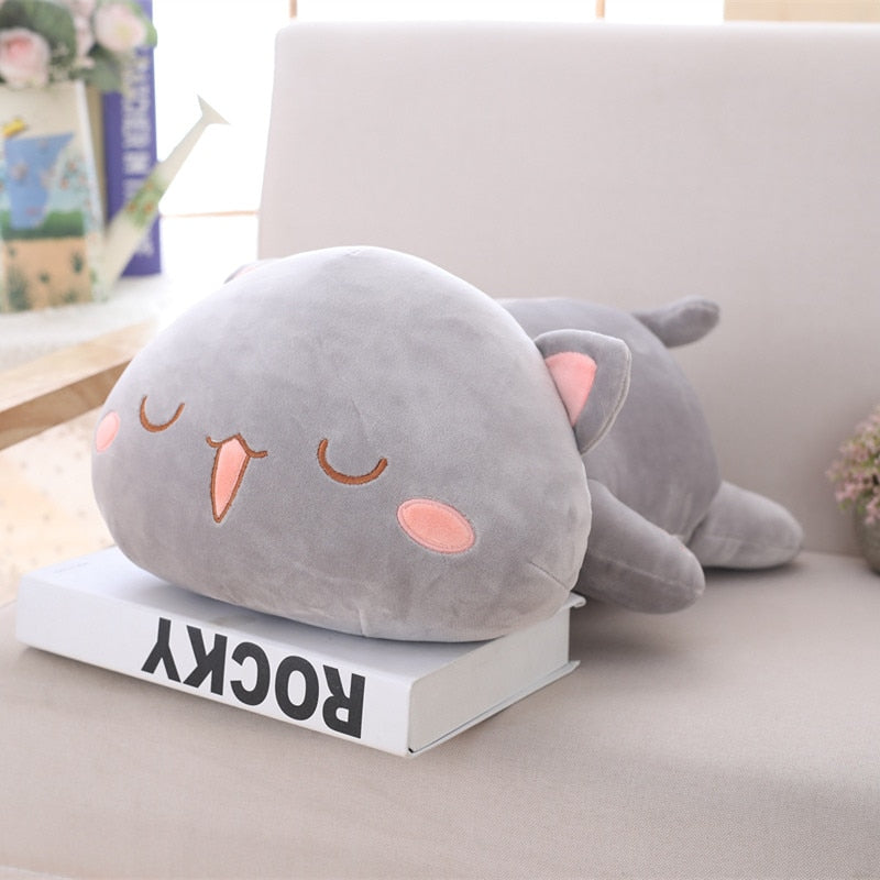 35-65 Kawaii Lying Cat Plush Toys Stuffed Cute Cat Doll Lovely Animal Pillow Soft Cartoon Toys for Children Girls Christmas Gift