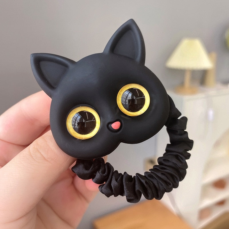 New Women Cute Cat Rubber Bands Elastic Hair Bands Korean Headwear Children For Girls Lovely Hair Accessories Ornaments
