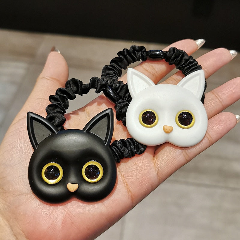 New Women Cute Cat Rubber Bands Elastic Hair Bands Korean Headwear Children For Girls Lovely Hair Accessories Ornaments