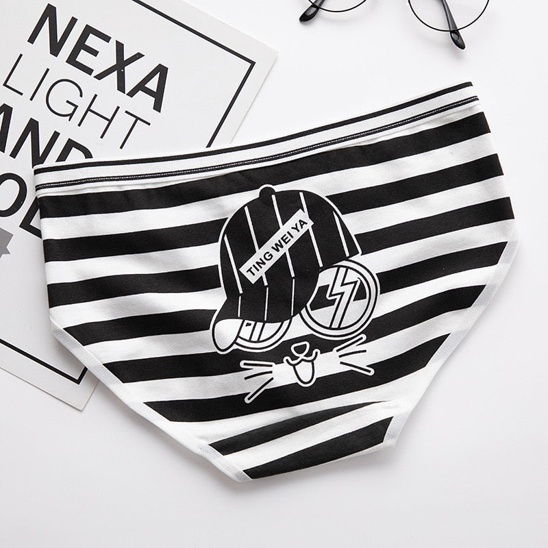 7PCS/Lot Women's Underwear Cute Cotton Panties Seamless Briefs For Girl Ladies Lingerie Cartoon Pantys Print Underpants