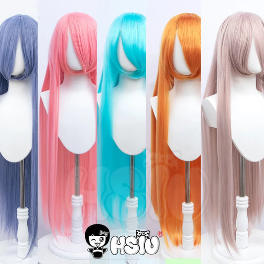 Special Offer Cosplay Wig Long Fiber synthetic wig「HSIU」Anime Party wigs 44 color 100cm Colourful  wig+Free wig cap