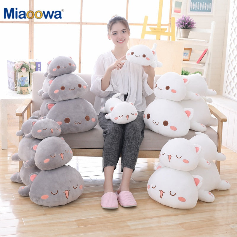 35cm Kawaii Lying Cat Plush Toys Stuffed Animal Cute Cat Doll Lovely Pillow Plushies Soft Cartoon Cushion Kid Christmas Gift