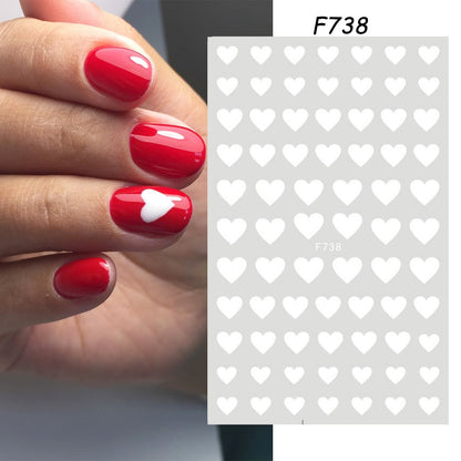 1pcs 3D Nail Sticker Black Heart Love Self-Adhesive Slider Letters Nail Art Decorations Stars Decals Manicure Accessories GLF740