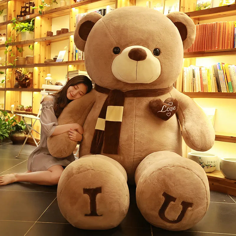 1PC 80cm/100cm Large Size Teddy Bear Plush Toy Lovely Giant Bear Huge Stuffed Soft Dolls Kids Toy Birthday Gift For Girlfriend