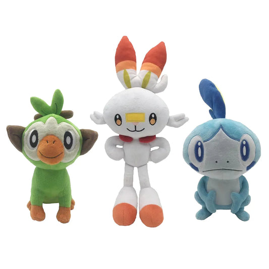 Scorbunny Plush Toys Pokemon Stuffed Animals Sobble Plushies Grookey Raboot Yamper Sirfetch'd Zacian Zamazenta Collection Kids Gift