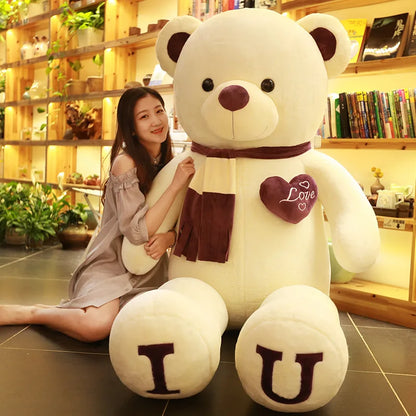 1PC 80cm/100cm Large Size Teddy Bear Plush Toy Lovely Giant Bear Huge Stuffed Soft Dolls Kids Toy Birthday Gift For Girlfriend