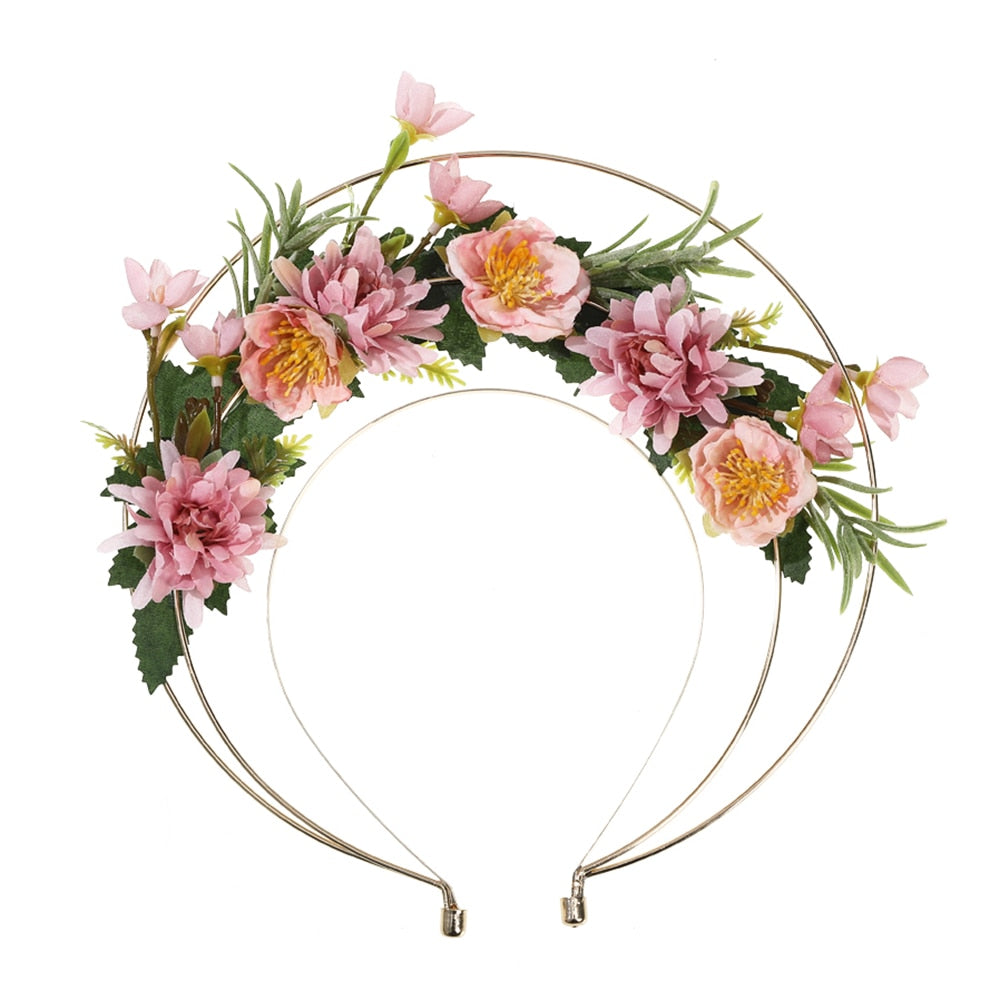 Molans Spring Bohemian Flower Crowns Beach Hawaii Floral Garland Romantic Faux Rose Wedding Wreaths New Flower Headband