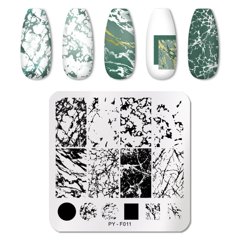 PICT YOU Rose Flower Nail Stamping Plates  Line Pictures Nail Art Plate Stamp Template Marble Leaves Image Printing Plates Tools