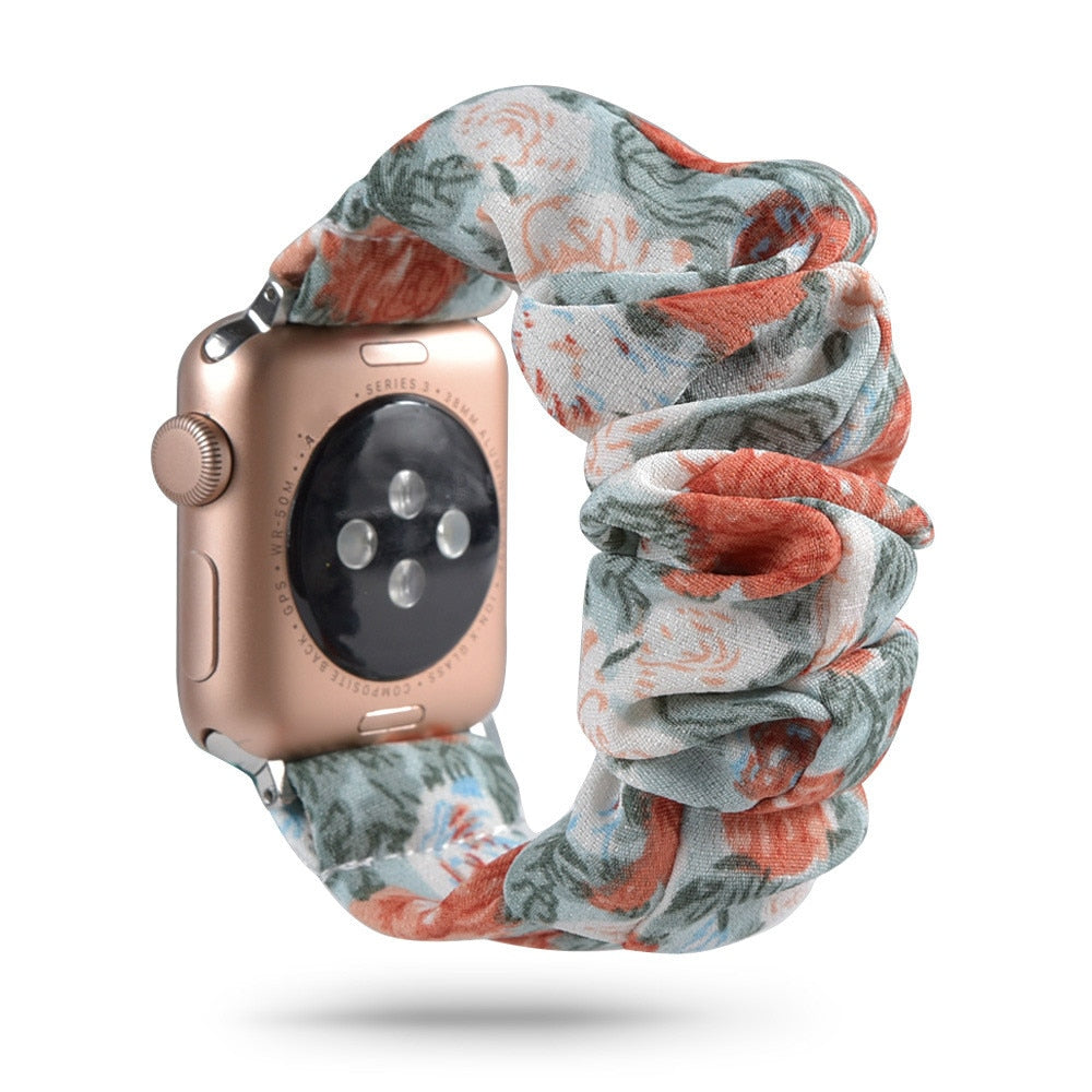 Scrunchie Elastic Watch Straps Watchband for Apple Watch Band Series 7 6 5 4 38mm 40mm 42mm 44mm for iwatch 45/41mm Bracelet