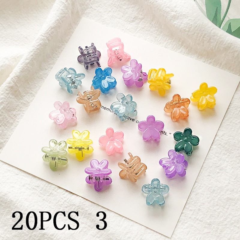 30/50PCS/Set Girls Cute Colorful Flower Star Mickey Small Hair Claws Kids Sweet Hairpins Hair Clips Fashion Hair Accessories