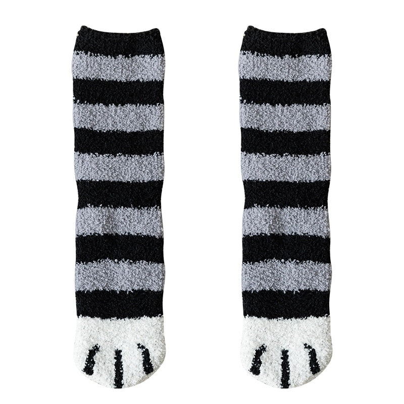 Winter Socks Women Thick Coral fleece Warm Socks Animal Cat Paw Cute Socks Girls Soft Floor Socks
