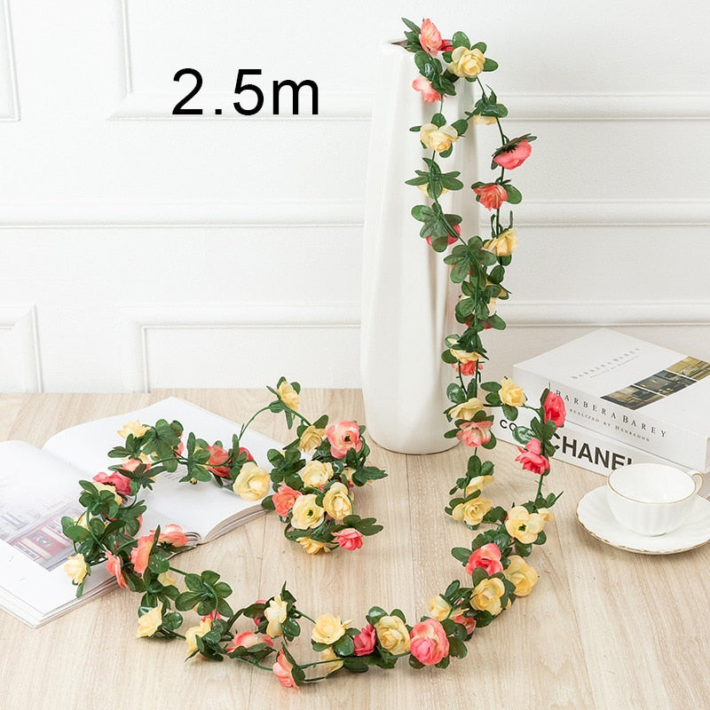 90cm Artificial Vine Plants Hanging Ivy Green Leaves Garland Radish Seaweed Grape Fake Flowers Home Garden Wall Party Decoration