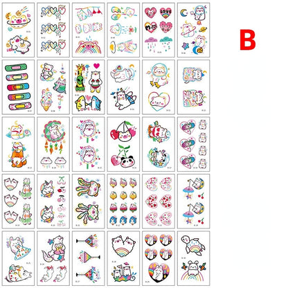 30Pcs Temporary Tattoos Hyun A ins Cute Stickers And Decals Women's Tattoos And Body Art Waterproof Fake Tattoo Cartoons Sticker