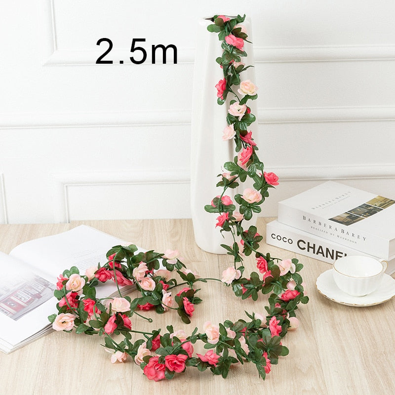 90cm Artificial Vine Plants Hanging Ivy Green Leaves Garland Radish Seaweed Grape Fake Flowers Home Garden Wall Party Decoration