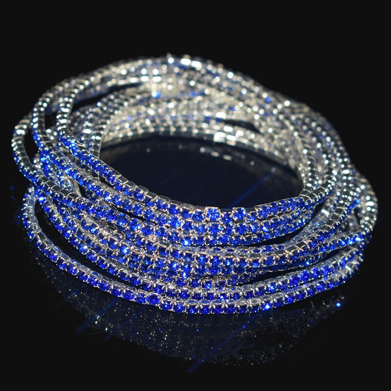 10 Pieces of Ladies Transparent Shiny Crystal Bracelet 27 Colors Full Rhinestone Elastic Bracelet Women Wristband Bracelet Gift